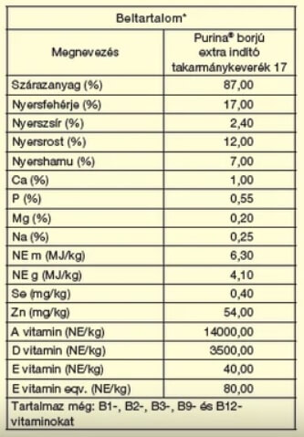 Purina szarvasmarha indító 18 takarmány keverék